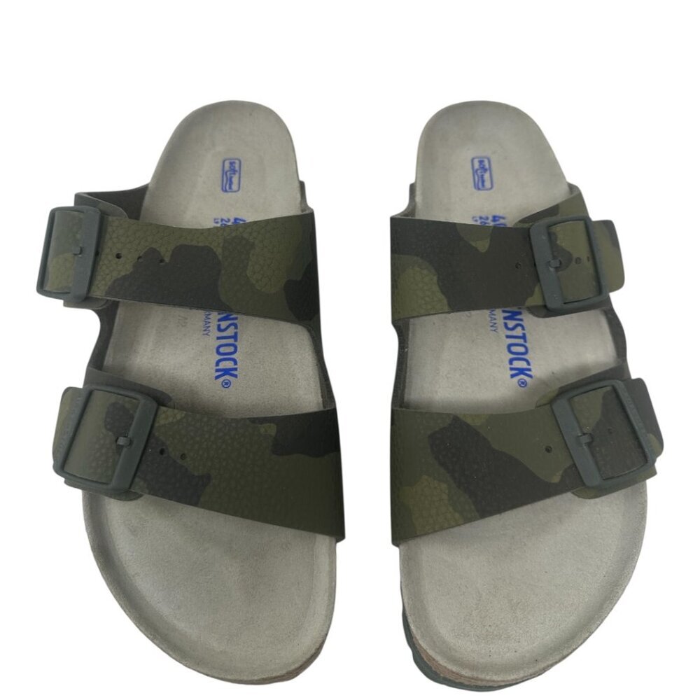 New Birkenstock Arizona Soft Footbed Birko-Flor Desert Storm Camo Green Clogs 9 - Picture 3 of 9